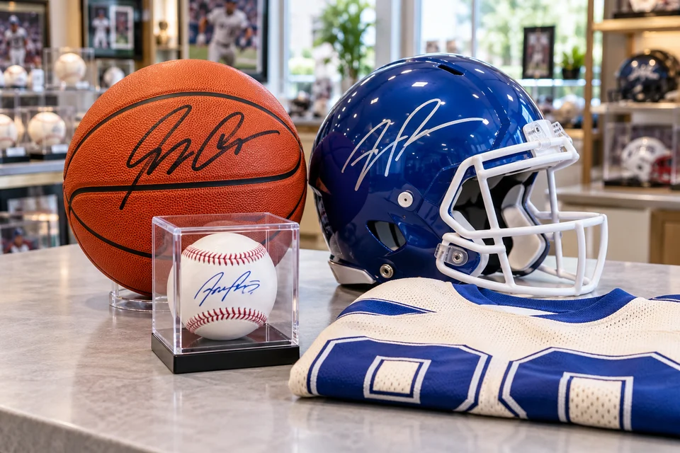 Signed sports memorabilia
